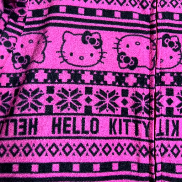 Hello Kitty Onesie Pajamas PJS Sleepwear Women Large Pink Comfy Cozy Loungewear - Picture 9 of 16
